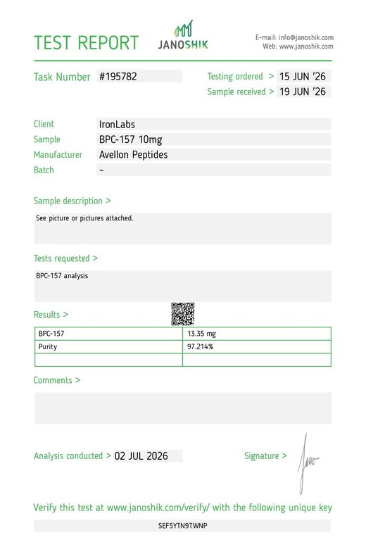 Analysenbericht Reinheit